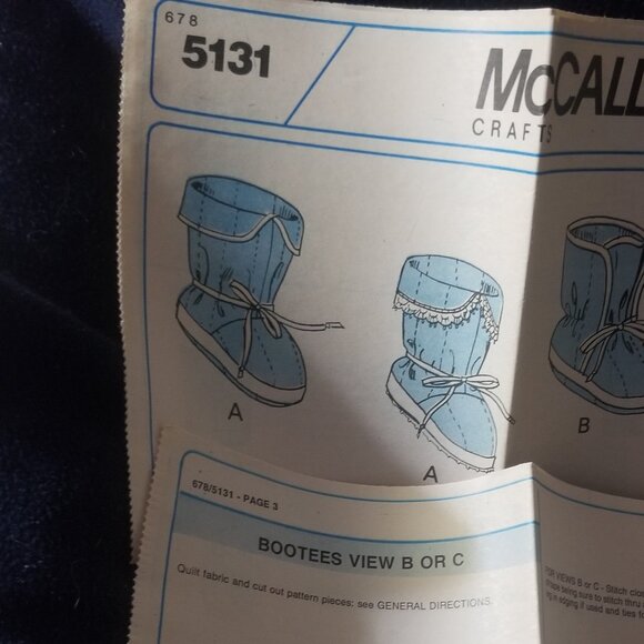 vtg McCall's Cozy Toes baby booty making guide - Picture 4 of 9